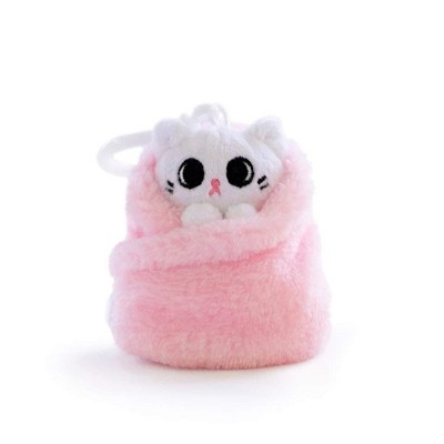 Hashtag Collectibles Purritos 3 Inch Cat In Blanket Plush Key Ring - Mochi
