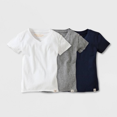 Burt's Bees Baby® 3pc Short Sleeve Reverse Seam V-Neck Organic Cotton T-Shirt - 6-9M