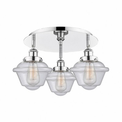Oxford - 3 Light Flush Mount In Art Deco Style-8 Inches Tall and 18.25 Inches Wide