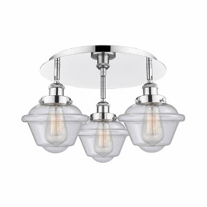Oxford - 3 Light Flush Mount In Art Deco Style-8 Inches Tall and 18.25 Inches Wide - 1 of 1