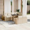 vidaXL Garden Sofa Set Beige, Cream White - 2 of 4