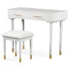 AZL1 Life Concept Dressers Elegant Vanity Set with Padded Stool Detachable Mirror Functional Dressing Table, White, 40"*17"*51" - 4 of 4