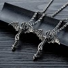 Dragon Dagger Necklace for Men or Women Stainless Steel Biker Goth Ginger Lyne Collection - 4 of 4
