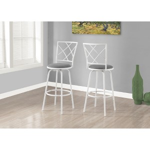 Fabric & Metal Swivel Padded Curved Back Bar Stool (Set of 2) with Footrest and Contemporary Modern Design for Kitchen - 1 of 4