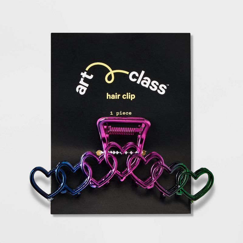 Girls&#39; Rainbow Ombre Heart Claw Clip - art class&#8482;, 3 of 5
