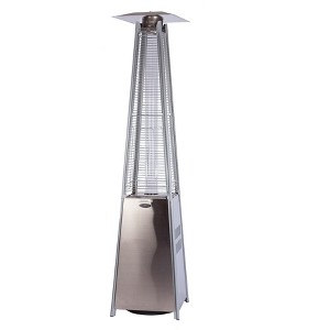 Fire Sense Pyramid Flame Patio Heater 40,000 BTU Outdoor Propane Heater Tower with Wheels - Stainless Steel - 1 of 4
