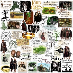 Lord of The Rings Hobbit Lifestyle 50ct Vinyl Large Deluxe Stickers Variety Pack - 1 of 4