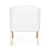Modern Accent Chair with White Upholstery and Solid Wood Frame, Minimalist Lounge Chair for Living Room, Bedroom, or Office - 2 of 4