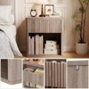 Night Stand Set of 2, Wooden Nightstands with Drawer and Storage Shelf, Minimalist Sofa Bed Side Accent Table with Fluted Panel, Modern End Table for - 3 of 4