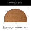 Evideco French Home Goods Sheltered Half Round Front Door Mat Lea Natural Braided Coir Coco Rubber Rug 30x18 - 3 of 4
