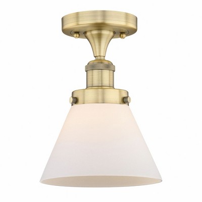 Cone - 1 Light Semi-Flush Mount In Industrial Style-9.75 Inches Tall and 7.75 Inches Wide