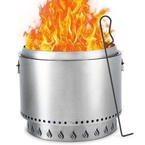 20.5" Smokeless Fire Pit with Air Switch, Wood Burning Portable Stainless Steel Outdoor Firepit with Removable Stand and Ash Pan - 1 of 4