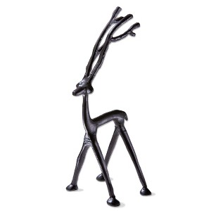 tag Large Black Cast Aluminum Reindeer Statue - Decorative Holiday Decor for Christmas - 15.75" Tall Animal Figure - 1 of 2
