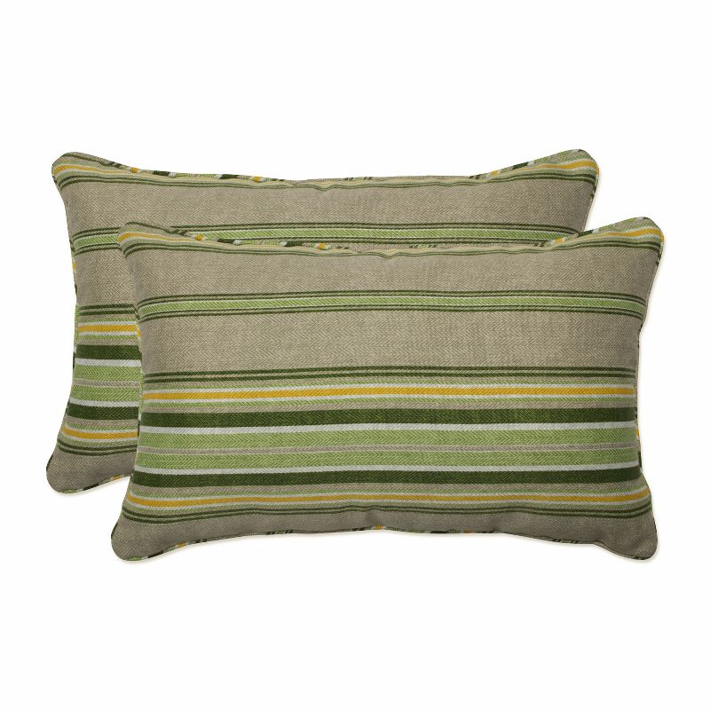 2pc Outdoor/Indoor Terrace Rectangle Throw Pillow - Pillow Perfect, 1 of 6