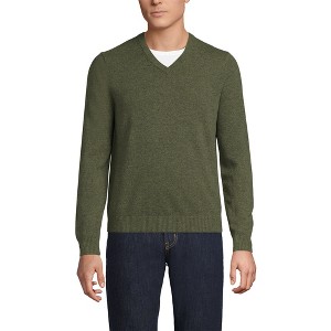 Lands' End Men's Fine Gauge Cashmere V-neck Sweater - 1 of 3