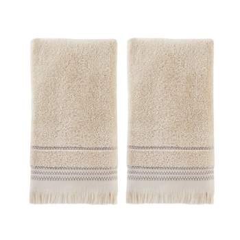 2pc Jude Fringe Hand Towel Set Dark Taupe - SKL Home