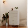 Garvee 5 Drawer Dresser for Bedroom, Modern Tall Dresser Organizer with Storage Drawers, Wooden Chests of Drawers for Bedroom, Entryway, Hallway,White - 4 of 4