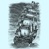 Boy's Design By Humans Caleuche Ghost Pirate Ship - Blackline By RobertoJL T-Shirt - 2 of 3