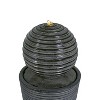 Okak 31.5IN Tall Concrete Column Fountain with Top Striped Ball, Outdoor Fountain with Modern Design, Freestanding Fountain for Garden, Gray - 4 of 4