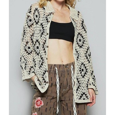 Women's Crochet Button Down - POL