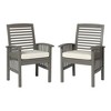 GDFStudio Blake Patio Acacia Wood Slat-Back Chairs with Removable Cushions(Set of 2) - 2 of 4