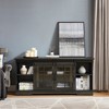 59" TV Stand for TVs up to 65", Sliding Glass Door Media Console with Adjustable Shelves, Large Storage Cabinet and TV Desk Rack for Living Room - 2 of 4