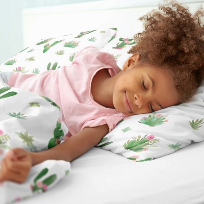 Sweet Jojo Designs Girl Full/Queen Comforter Bedding Set Cactus Floral Pink Green and White 3pc — фото 3