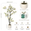 Artificial Magnolia Tree, Faux Flower Plant In Pot with Realistic Leaves & Flowers, Fake Real Touch Blooming Floral Plant For Home Office Decor - 2 of 4