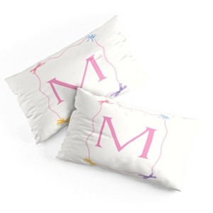 Deny Designs April Lane Art Simple Bow Monogram M Microfiber Printed Pillow Sham - 1 of 3