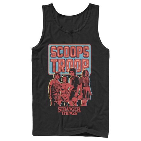 Men's Stranger Things Scoops Troop Character Pose Tank Top - image 1 of 4