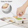 LunaLulinlk Bento Box, Reusable 4 Compartment and Fork Snack Box, Food Storage Lunch Box with Lid, 6 Pack (Wheat) - 4 of 4