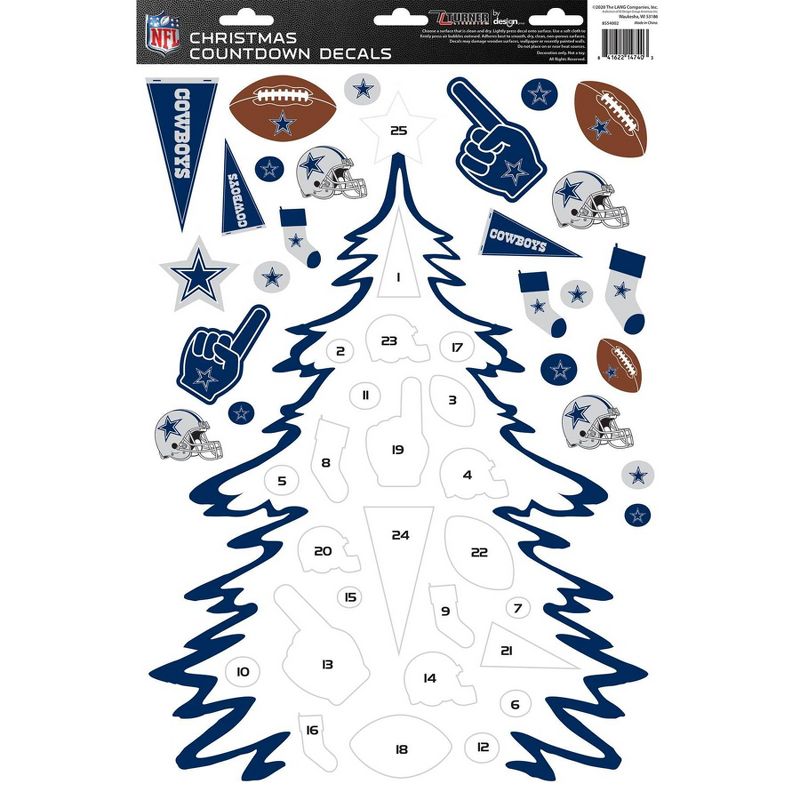 NFL Dallas Cowboys Christmas Countdown Decals, 1 of 4
