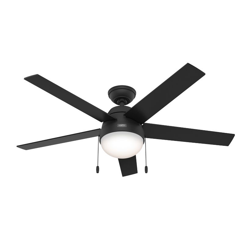 52&#34; Anslee Ceiling Fan with Light Kit and Pull Chain (Includes LED Light Bulb) Matte Black - Hunter Fan, 1 of 12