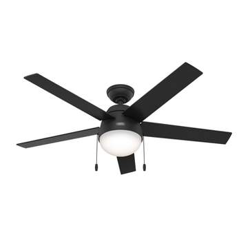 52" Anslee Ceiling Fan with Light Kit and Pull Chain (Includes LED Light Bulb) Matte Black - Hunter Fan