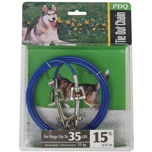 PDQ Blue / Silver Tie-Out Vinyl Coated Cable Dog Tie Out Medium - 1 of 1