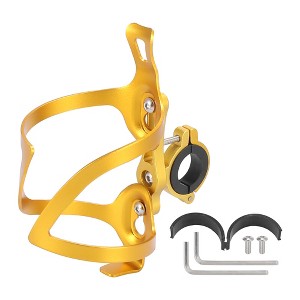 Unique Bargains Double Side Bicycle Water Coffee Drink Cup Bottle Holder Cages Carrier Rack with Base  for Mountain Road Bike Motorcycle - 1 of 4