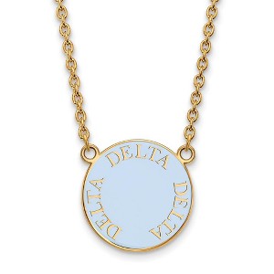 Black Bow Jewelry 14k Yellow Gold Plated Sterling Silver Delta Delta Delta Greek Life Necklace 18 Inch - 1 of 4