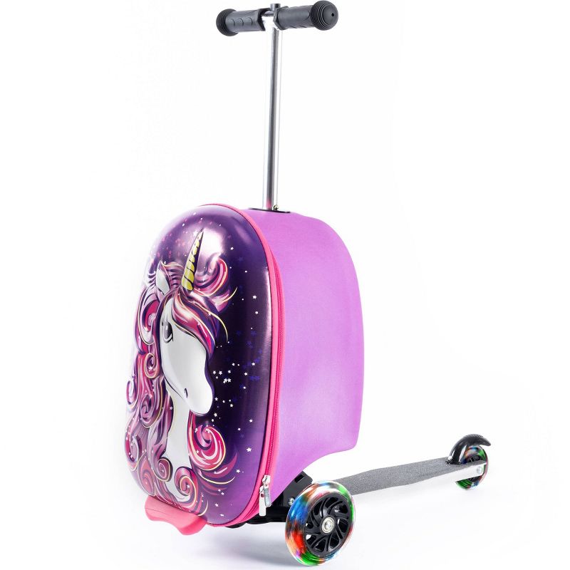 Kiddietotes Kids' Hardside Carry On Suitcase Scooter, 1 of 10
