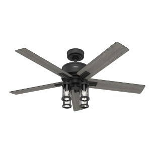 Hunter 52" Astwood II Lighted Ceiling Fan Matte Black with Dark Gray Oak Blades, WhisperWind Motor, LED Light Kit Included - 1 of 1