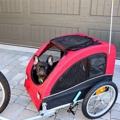 Large Red and Black Foldable Dog Bike Stroller