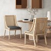 GDFStudio Rustic Fabric Upholstered Wood and Cane Dining Chairs (Set of 2) - 2 of 4