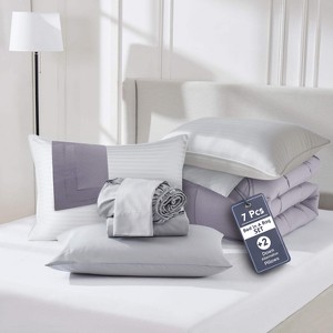 Nestl 9 Piece Reversible Comforter Set, Bed in a Bag, All in one Bed Set with Down Alternative Pillows - 1 of 4