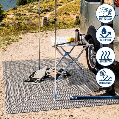 4' x 6' Black and Light Gray Geometric Synthetic Area Rug