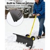 29/36-Inch Wide Snow Shovel w/ Wheels, Heavy Duty Metal Snow Pusher Shovel w/5-Position Angled Blade & Adjustable Handle - 4 of 4