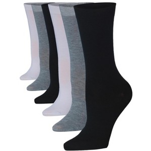 Tipi Toe Women's 6-Pairs Colorful Classic Funky Patterned Crew Dress Socks - 1 of 4