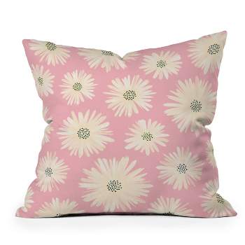 Modern Tropical Floral Outdoor Throw Pillow Playful Pink - Deny Designs