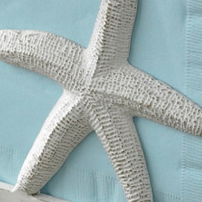 White Distressed Metal Starfish Tabletop Napkin Holder