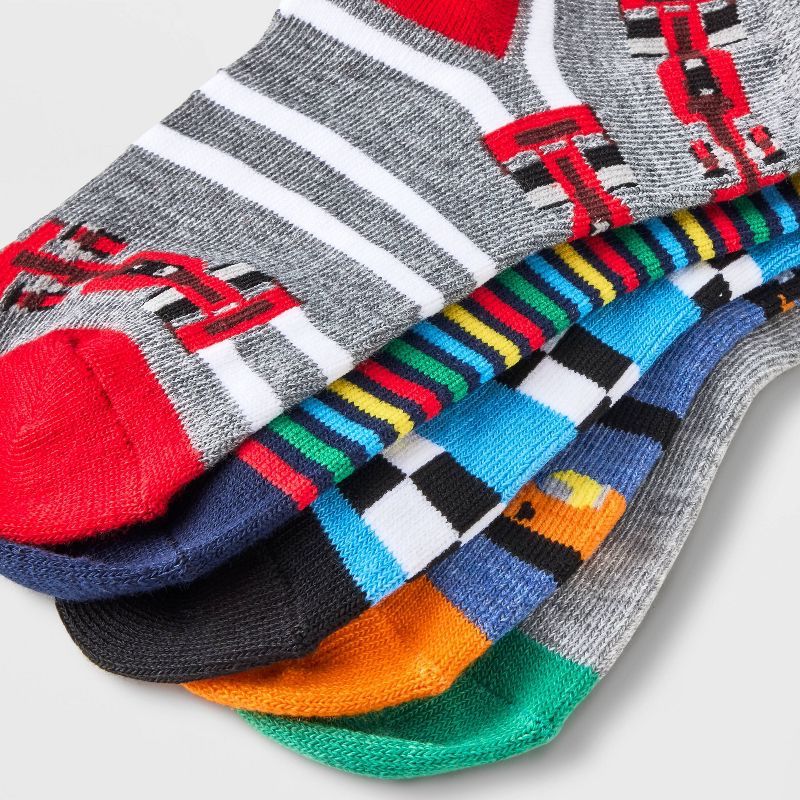 Boys' 7pk Cars Ankle Socks - Cat & Jack™ Charcoal Gray, 3 of 4