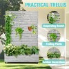 TOAOTBNBO Metal Raised Garden Bed with Trellis and Wheels, Metal Planter Box with Trellis, Garden Box for Climbing Plants, Flower - 3 of 4