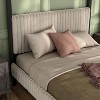 HOMES: Inside + Out Queen Barrette Canopy Platform Bed with Corduroy Upholstered Bed Light Brown - image 4 of 4